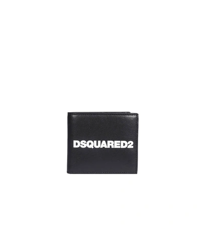 Shop Dsquared2 Black Wallet With White Logo In Nero/bianco (black)