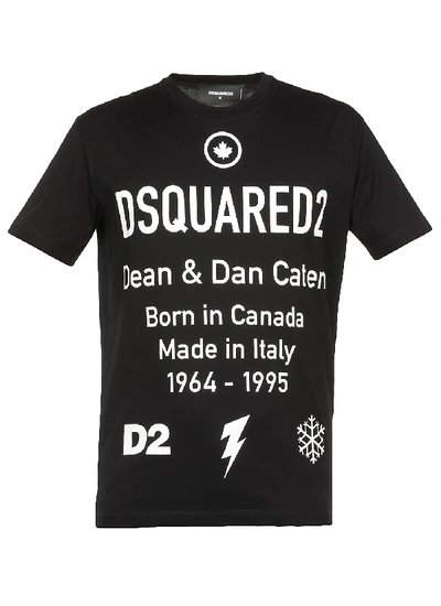 Shop Dsquared2 Born In Canada T-shirt In Black/white