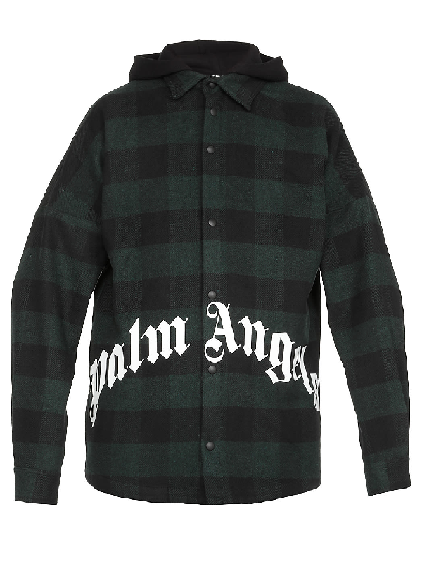 palm angels green flannel