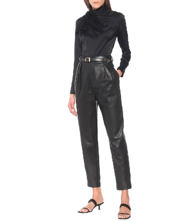 Shop Khaite Magdeline High-rise Leather Pants In Black