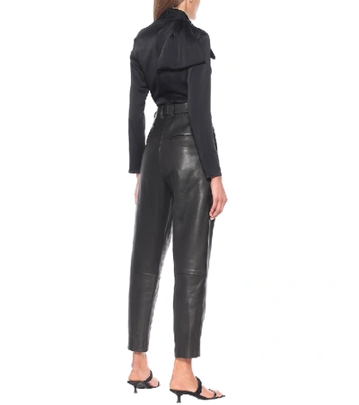 Shop Khaite Magdeline High-rise Leather Pants In Black