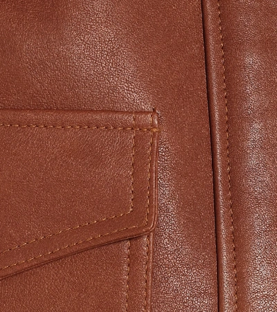 Shop Khaite Cordelia Leather Jacket In Brown