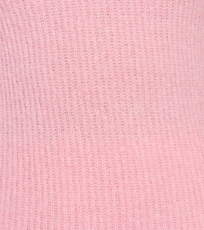 Shop Ganni Alpaca And Wool-blend Sweater In Pink