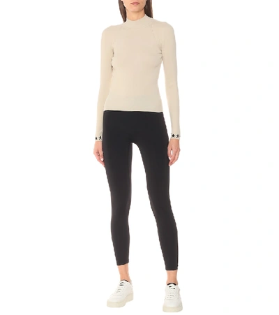 Shop Adam Selman Sport Stretch-jersey Top In Beige