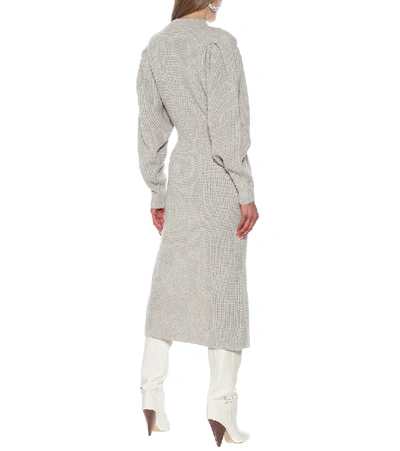 Shop Isabel Marant Perrine Cashmere And Wool Midi Dress In Grey