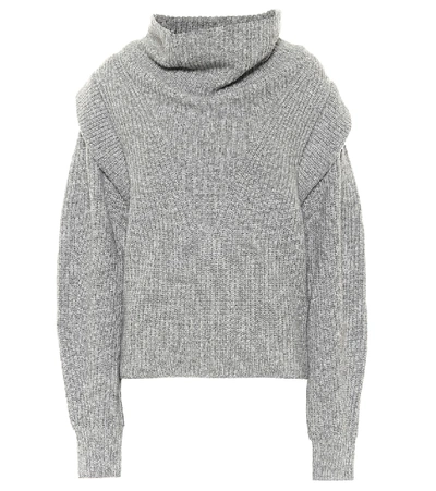 Shop Isabel Marant Poppy Cashmere And Wool Sweater In Grey