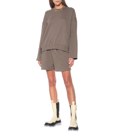 Shop The Frankie Shop Jaimie Cotton Sweatshirt And Shorts Set In Brown