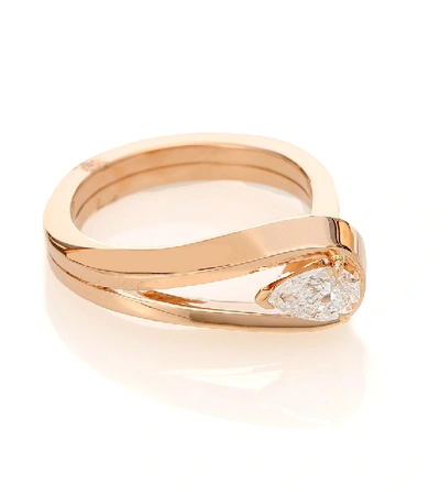 Shop Repossi Serti Inversé 18kt Rose Gold Ring With Diamond