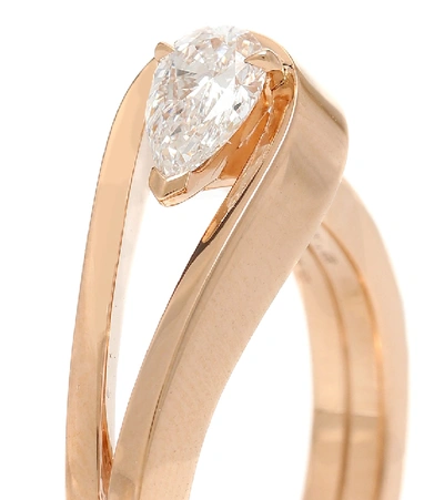 Shop Repossi Serti Inversé 18kt Rose Gold Ring With Diamond