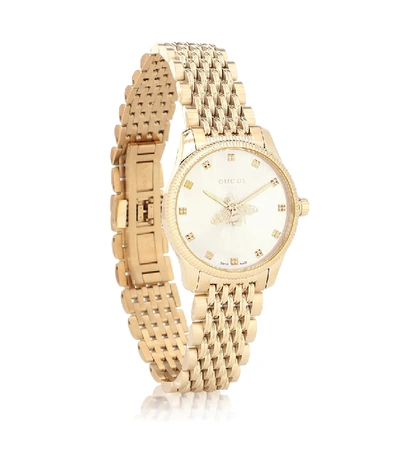 Shop Gucci G-timeless 29mm Watch In Gold