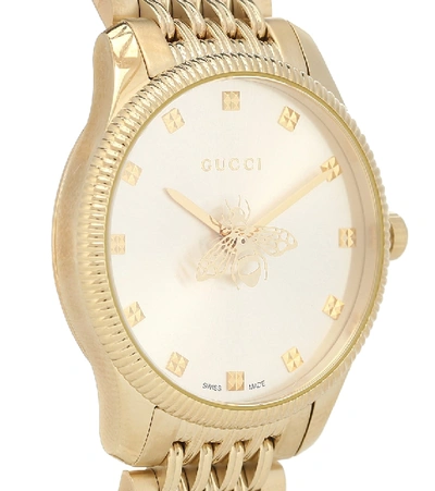 Shop Gucci G-timeless 29mm Watch In Gold