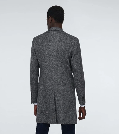 Shop Dolce & Gabbana Fantasia Chevron Coat In Grey