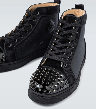 Shop Christian Louboutin Lou Spikes Orlato Sneakers In Black