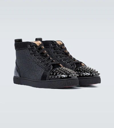 Shop Christian Louboutin Lou Spikes Orlato Sneakers In Black