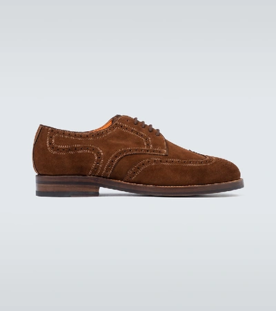 Shop Junya Watanabe Man Suede Brogues In Brown