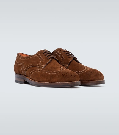 Shop Junya Watanabe Man Suede Brogues In Brown