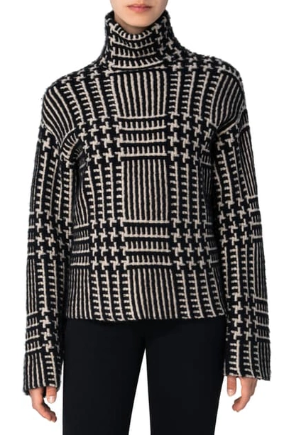 Shop Akris Boxy Cashmere & Silk Sweater In Black