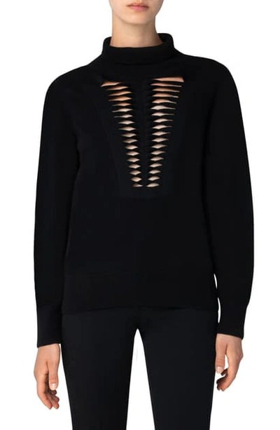 Shop Akris Cashmere & Silk Sweater In Black