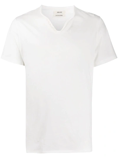 Shop Zadig & Voltaire Monastir Henley-neck T-shirt In White