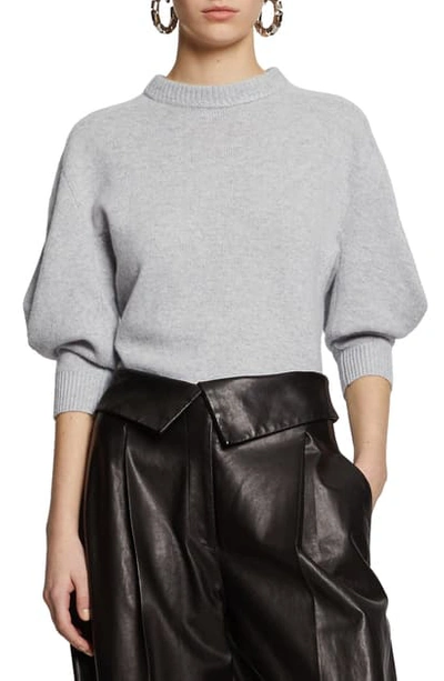 Shop Proenza Schouler Leg Of Mutton Sleeve Cashmere Sweater In Grey Melange