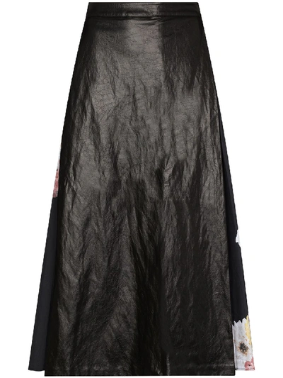 Shop Rejina Pyo Belma Faux Leather Midi Skirt In Black