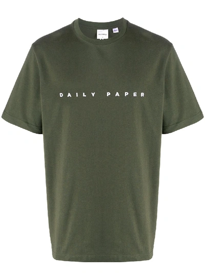 Shop Daily Paper Logo-print Boxy T-shirt In Green