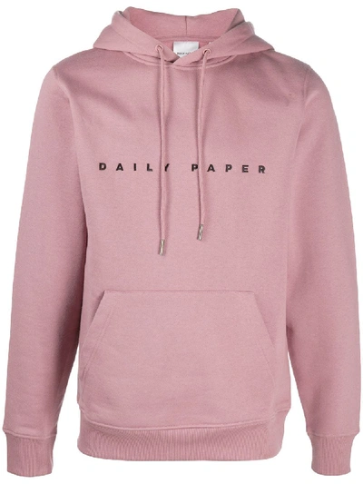 Shop Daily Paper Logo-embroidered Hooded Sweatshirt In Pink