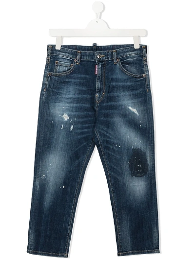 Shop Dsquared2 Distressed Look Jeans In Blue