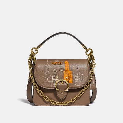 Shop Coach X Jean-michel Basquiat Beat Shoulder Bag 18 ® - Women's In Brass/elm