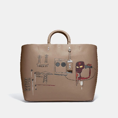 Shop Coach X Jean-michel Basquiat Rogue Tote 38 ® In Nickel/elm