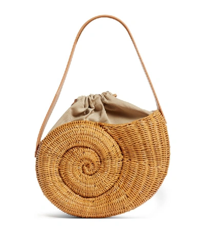 Shop Aranaz Wicker Nautilus Top Handle Bag