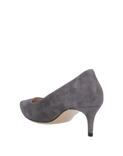 Shop Deimille Woman Pumps Lead Size 11 Soft Leather In Grey