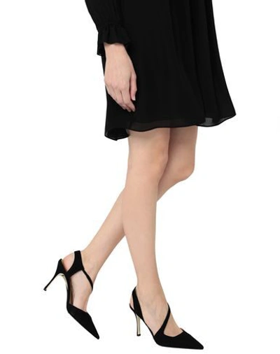 Shop Furla Code Slingback Woman Pumps Black Size 8 Soft Leather