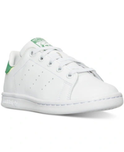 Shop Adidas Originals Little Kids Stan Smith Casual Sneakers From Finish Line In White, Fairway