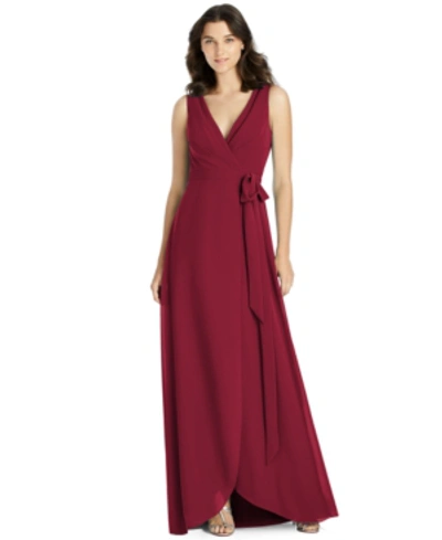 Shop Jenny Packham A-line Wrap Gown In Burgundy