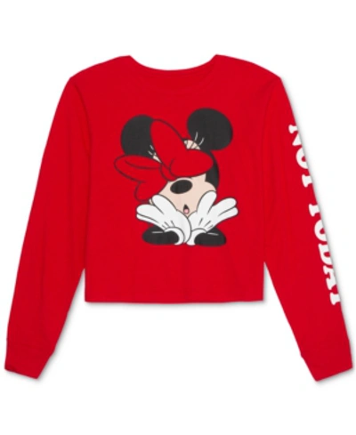 Shop Disney Juniors' Minnie Not Today Long-sleeve T-shirt In Red