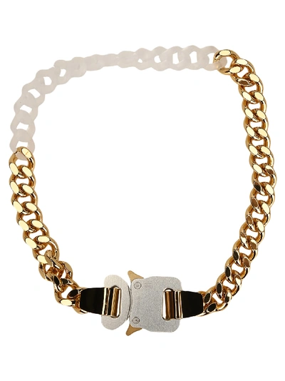 Shop Alyx Metal And Nylon Chain Necklace In Gold + Transparent