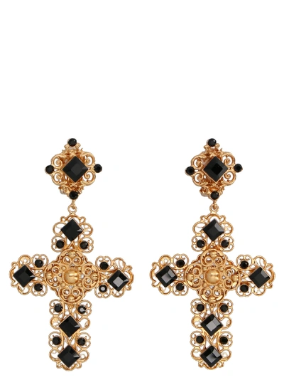 Shop Dolce & Gabbana Croce Earrings In Gold