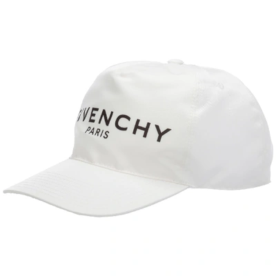 Shop Givenchy Logo Baseball Cap In Bianco