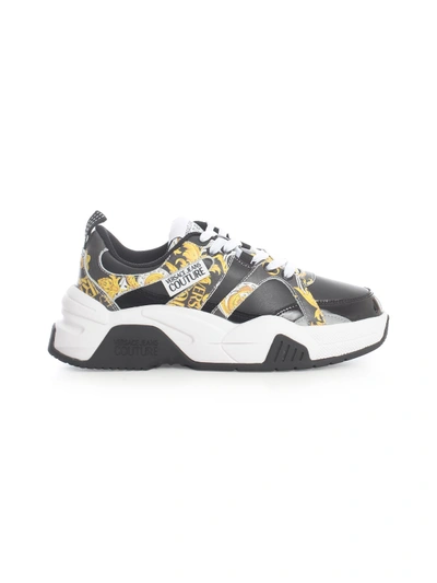 Shop Versace Jeans Couture Leather Coated Suede Sneakers