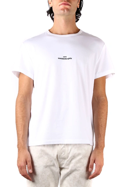 Shop Maison Margiela White Cotton Logo T-shirt