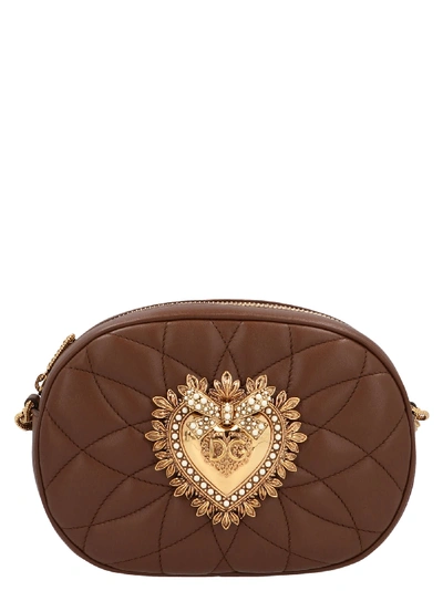 Shop Dolce & Gabbana Devotion Bag In Brown