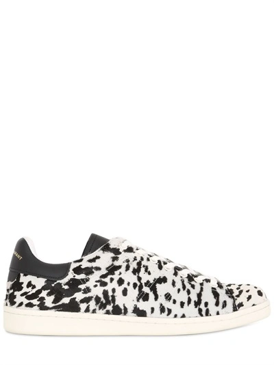 Shop Isabel Marant Etoile Bart Ponyskin Sneakers, Black/white