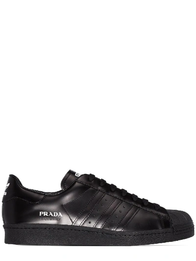 Shop Adidas Originals X Prada Superstar Sneakers In Black