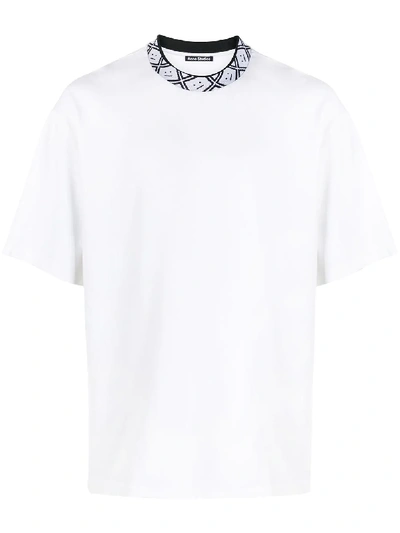 Shop Acne Studios Logo Trim T-shirt In White