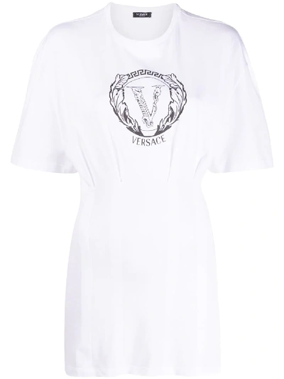 Shop Versace Virtus Cut-out T-shirt In White