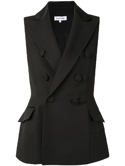 Shop Dice Kayek Double-breasted Longline Waistcoat In Black