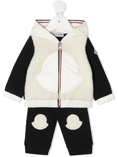 Shop Moncler Logo Patch Two-tone Tracksuit In White