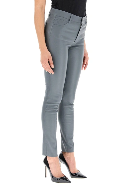 Shop Drome Stretch Nappa Trousers In Grey