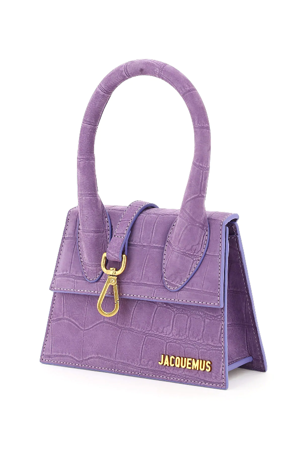 Jacquemus Le Chiquito Mini Crocodile Effect Bag In Purple ModeSens